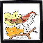 Wood Thrush Tile,Wood Thrush Wall Plaque,Wood Thrush Trivet