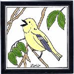 Warbler Tile,Warbler Wall Plaque,Warbler Trivet