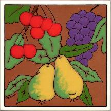 Mixed Fruit tile,ceramic trivet, wall plaques with fruit