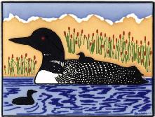 Loon Tiles Handpainted by Besheer Art Tile