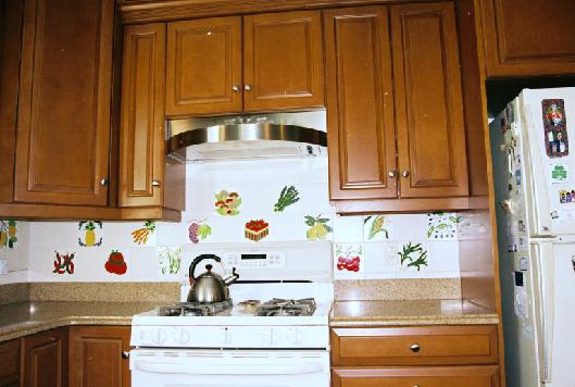 FRUIT TILES and VEGETABLE TILES KITCHEN BACKSPLASH